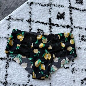 PINK Victoria's Secret Black Lemon Print Panties